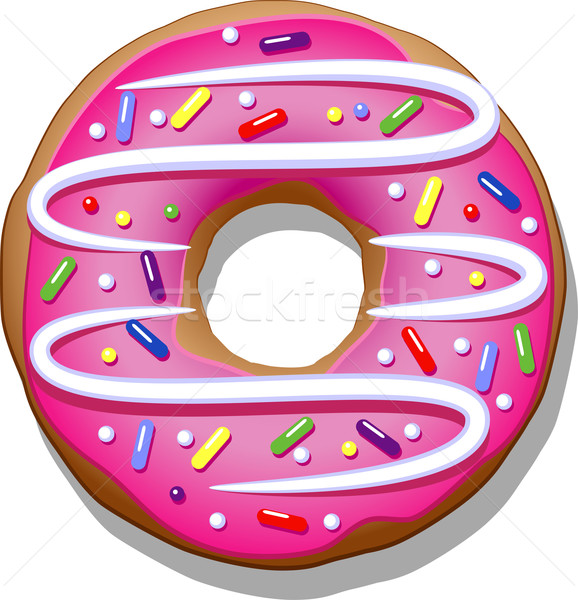 Donut donut roze icing witte kunst Stockfoto © jara3000