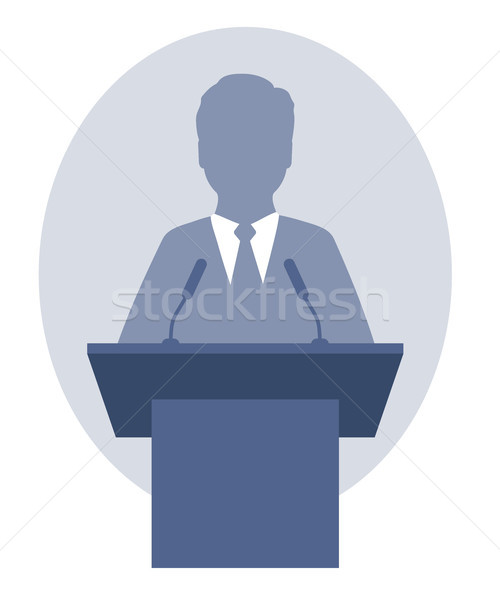 Vector illustration of a man speaking a speech from the rostrum Stock photo © jara3000