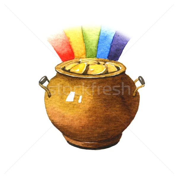 Pot of gold coins Stock photo © jara3000