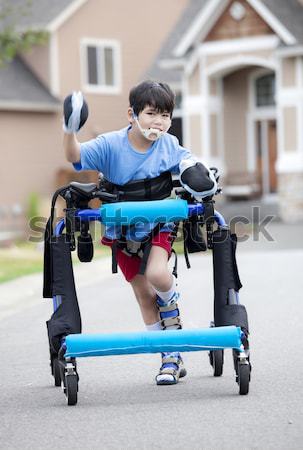 Felice disabili cinque anni ragazzo sedia a rotelle spiaggia Foto d'archivio © jarenwicklund
