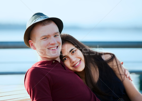 Jeunes couple amour extérieur fille [[stock_photo]] © jarenwicklund