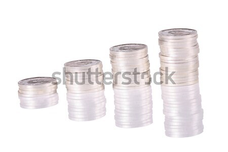 Pur argent pièces up blanche Photo stock © jarenwicklund