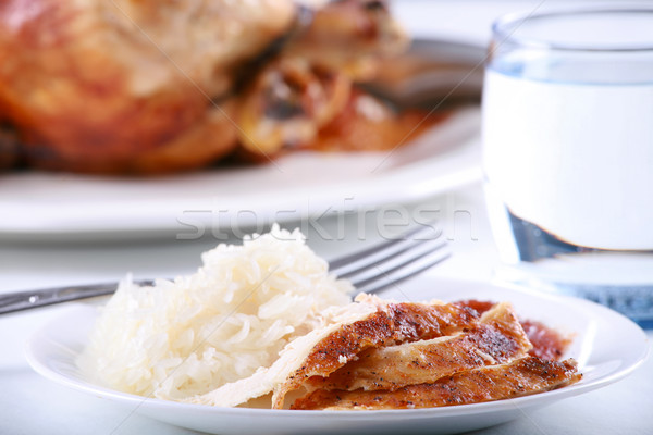 Chicken and rice meal Stock photo © jarenwicklund