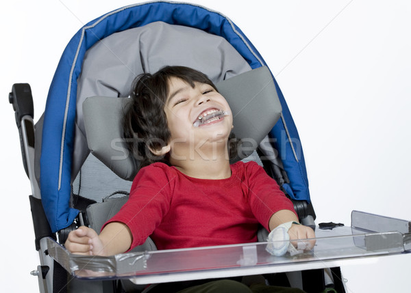 Three year old disabled boy in medical stroller Stock photo © jarenwicklund