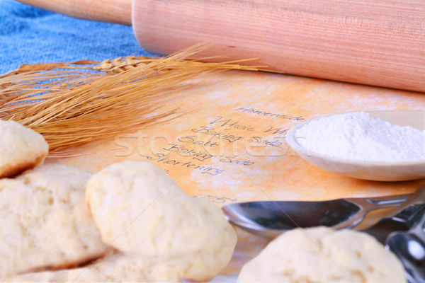 Recipe surrounded by baking related items Stock photo © jarenwicklund