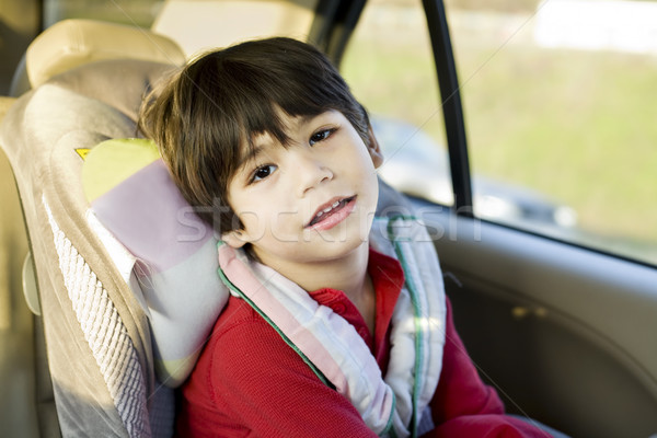 Four year old disabled boy in carseat Stock photo © jarenwicklund