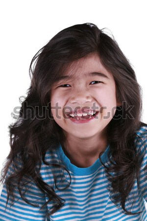 Happy seven year old girl smiling Stock photo © jarenwicklund