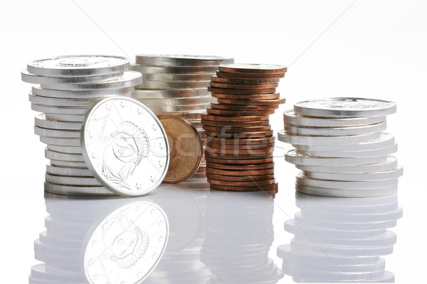 Silver and gold coins Stock photo © jarenwicklund