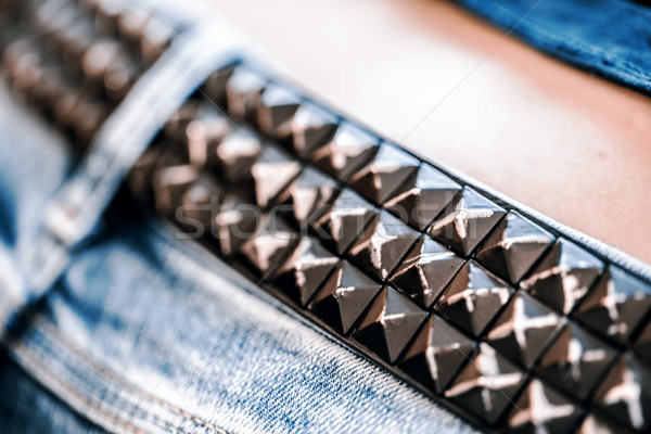 belt of metal studs or pyramid Stock photo © jarin13