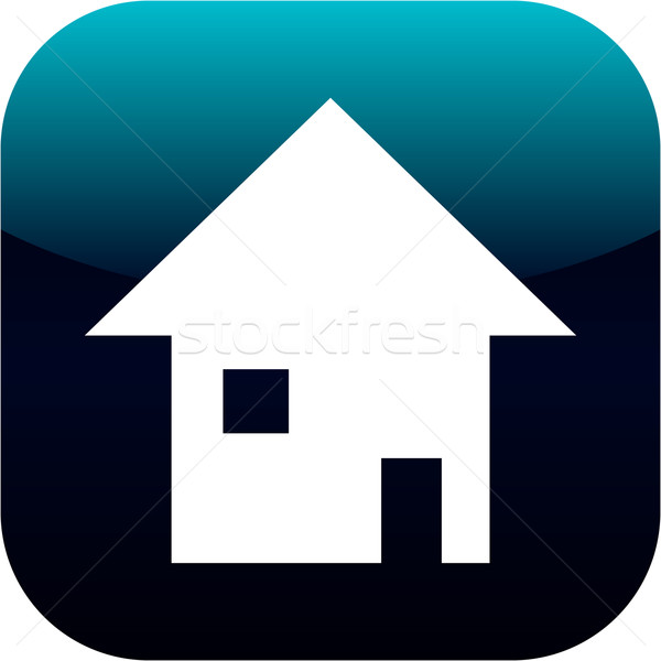 Home icon vierkante internet knop Blauw Stockfoto © jarin13