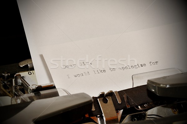 Text Dear Sir typed on old typewriter Stock photo © jarin13