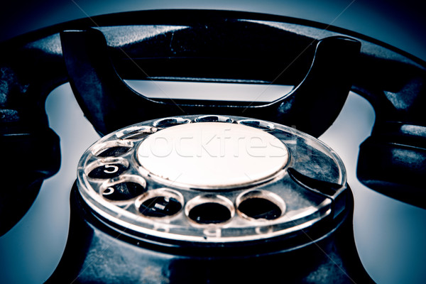 Stok fotoğraf: Eski · siyah · telefon · toz · beyaz · yalıtılmış