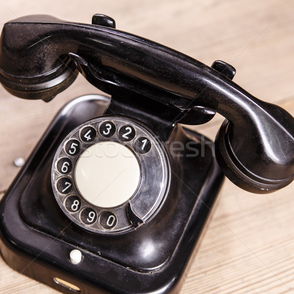 Starych czarny telefonu pyłu odizolowany Zdjęcia stock © jarin13