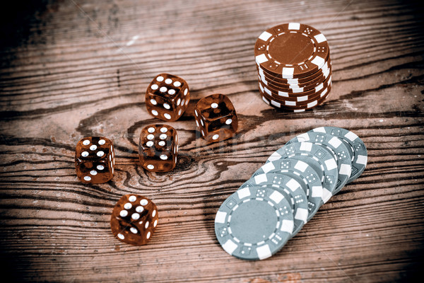 Stock photo: dice and chips