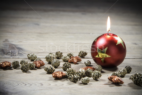 Natal decoração belo vela comida Foto stock © jarin13