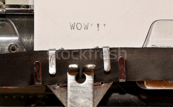 Word wow typed on old typewriter Stock photo © jarin13