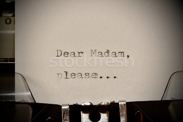 Text Dear madam typed on old typewriter Stock photo © jarin13