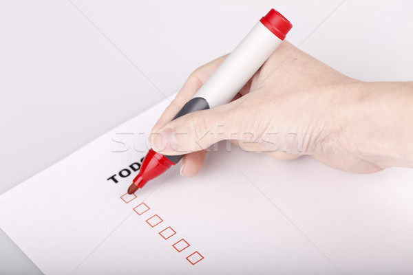 To Do list with woman hand and marker Stock photo © jarin13