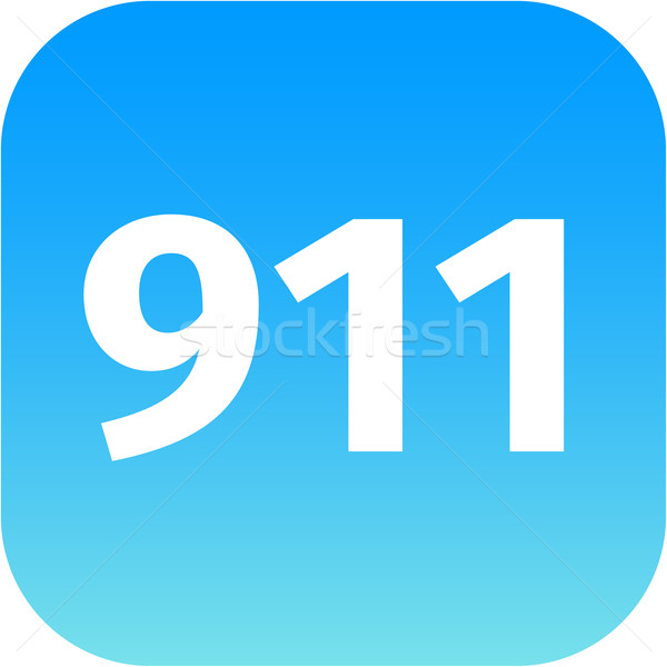 Stockfoto: 911 · nood · icon · witte · medische · telefoon