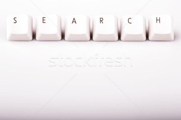 Text căutare tastatura de calculator chei alb cuvant Imagine de stoc © jarin13