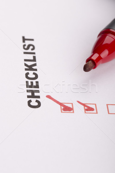 Checklist on white with marker  Stock photo © jarin13