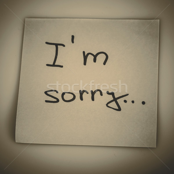 Sticky Note Message isolated on white - I am sorry Stock photo © jarin13