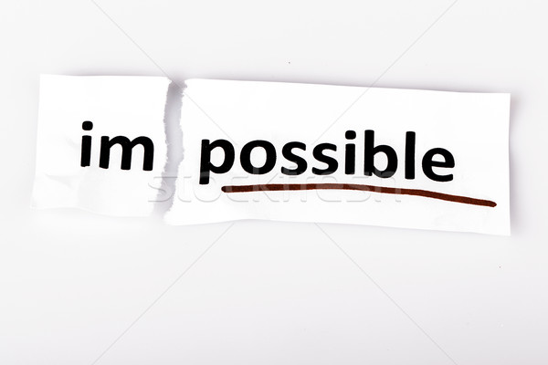 Mot impossible possible papier déchiré blanche entreprise [[stock_photo]] © jarin13