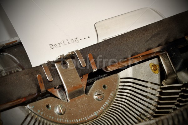 Darling word typed on old black typwriter Stock photo © jarin13