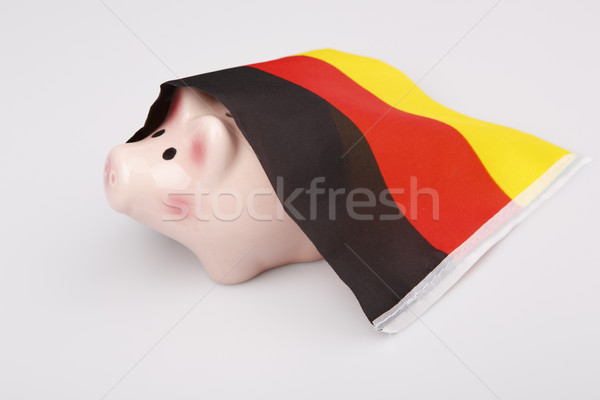 Disznó pénz doboz Németország zászló aranyos Stock fotó © jarin13