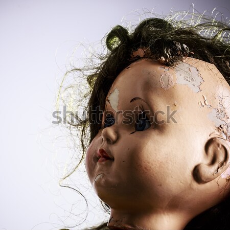 Stock photo: head of beatiful scary doll like from horror movie