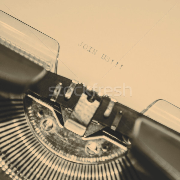 old typewriter with text join us Stock photo © jarin13