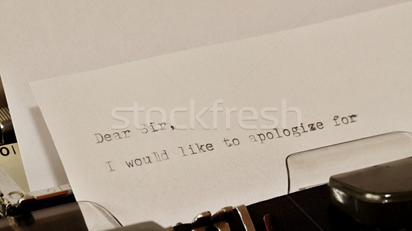Metin eski daktilo mektup başlık siyah Stok fotoğraf © jarin13