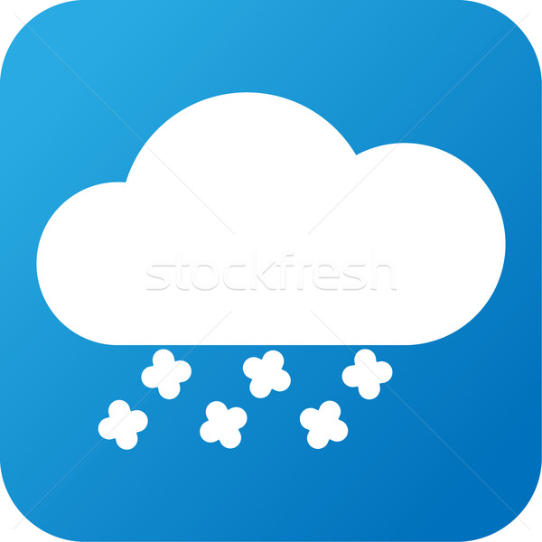 Stock photo: Weather web icon with cloud and snow