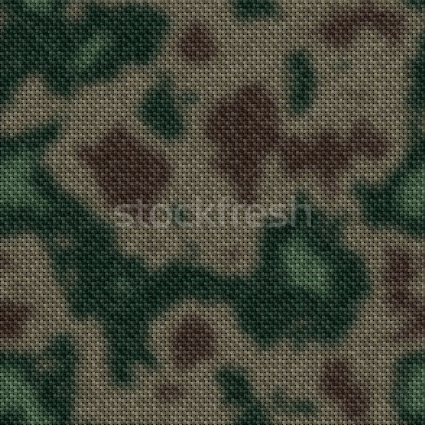 army green and brown woodland camouflage fabric texture background Stock photo © jarin13