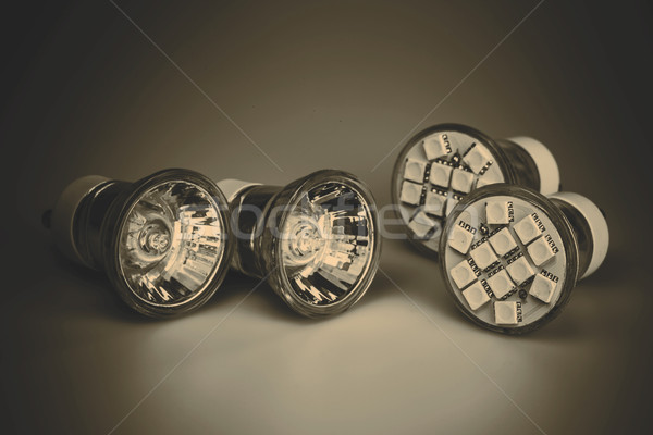 Modern LED bulbs with classic old bulbs Stock photo © jarin13