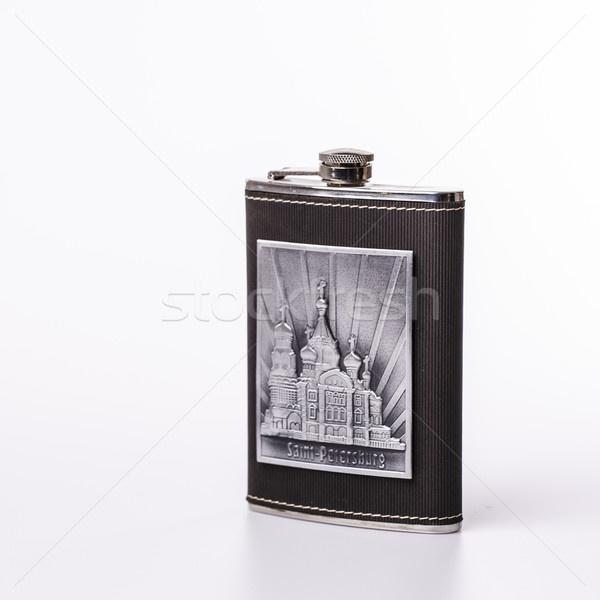 Stainless hip flask isolated on white background Stock photo © jarin13