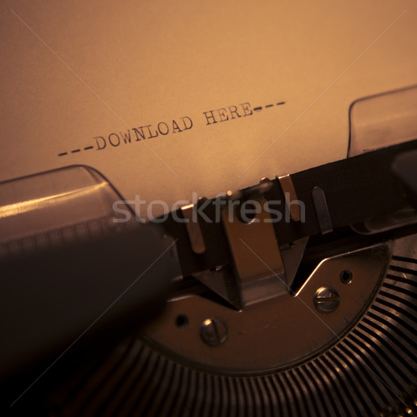 old typewriter with text download here Stock photo © jarin13