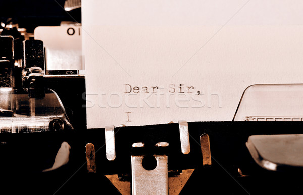 Szöveg öreg írógép levél cím fekete Stock fotó © jarin13