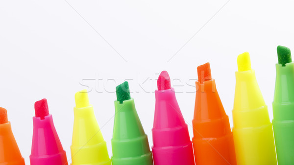 Group of felt tip bright color markers on white background Stock photo © jarin13