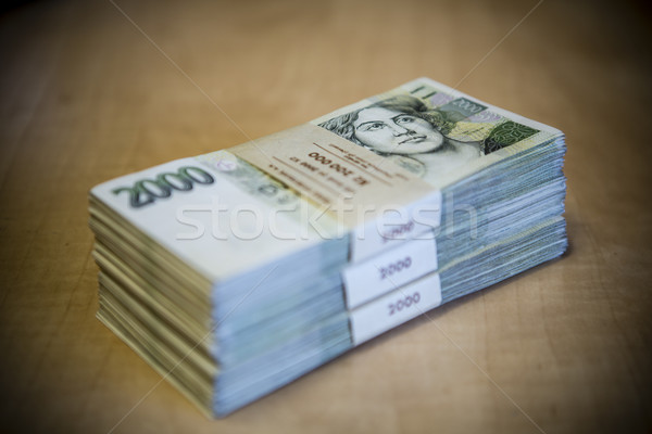 Foto stock: Pack · dinero · grande · billetes · checo