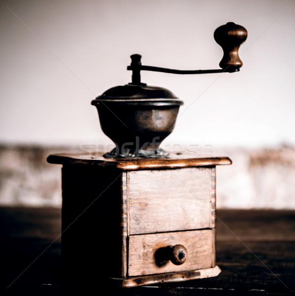 Stock photo: Vintage manual coffee grinder