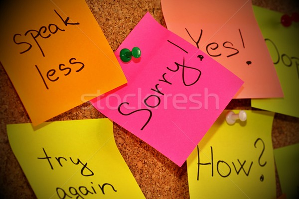 Notice board with sticky note pads Stock photo © jarin13