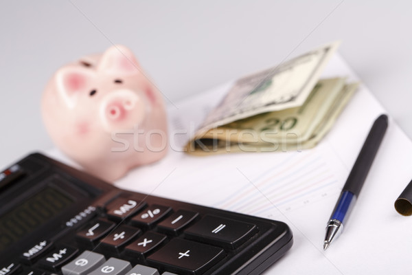 Stockfoto: Business · charts · calculator · geld · vak