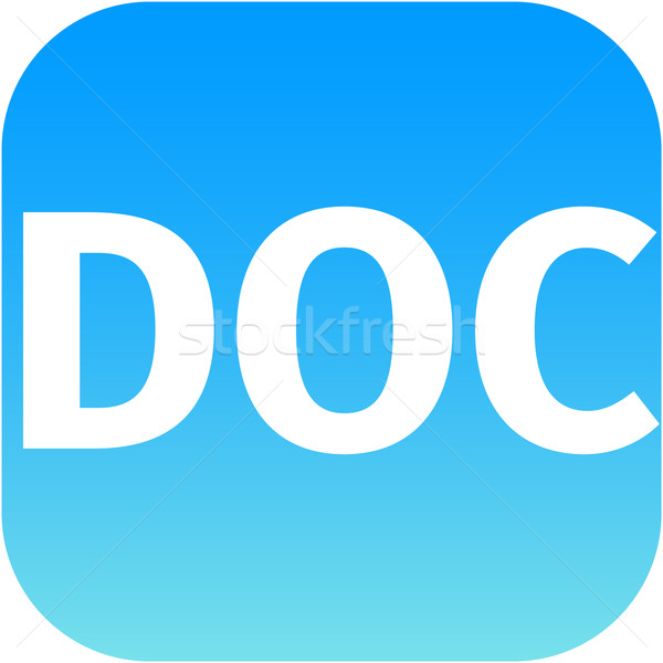 File DOC sign icon. Download document file symbol. Blue shiny button. Stock photo © jarin13