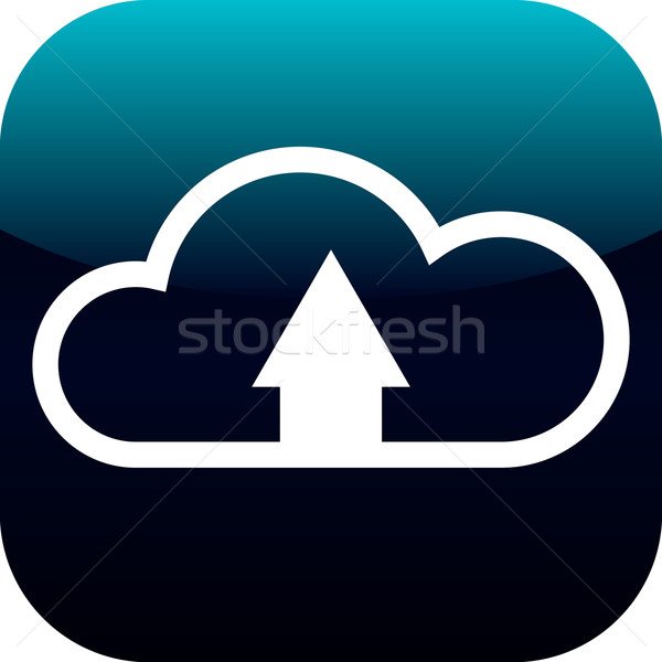 Cloud icoon knop laden symbool Blauw Stockfoto © jarin13