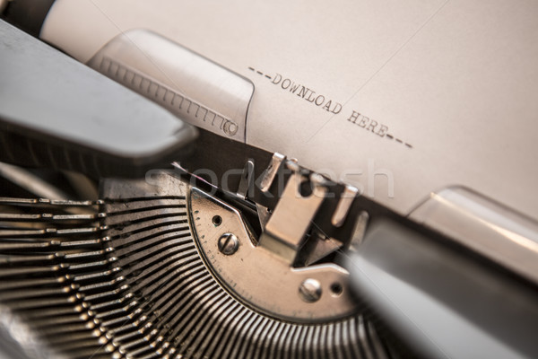 old typewriter with text download here Stock photo © jarin13
