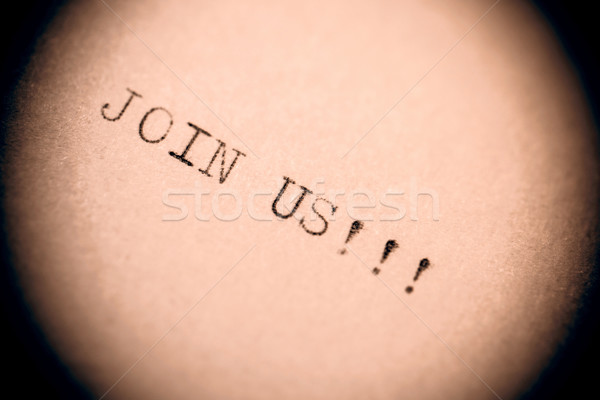 old typewriter with text join us Stock photo © jarin13