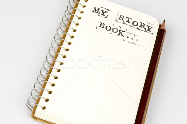 [[stock_photo]]: Histoire · livre · blanche · brun · crayon