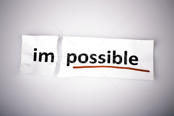 Woord onmogelijk mogelijk gescheurd papier witte business Stockfoto © jarin13