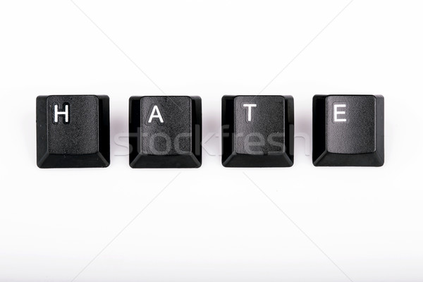 Metin nefret bilgisayar klavye tuşları beyaz kelime Stok fotoğraf © jarin13